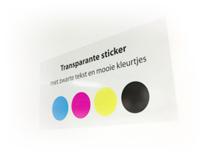 Stap Zuidelijk Faial Transparante stickers in full color of met wit bedrukt | online bestellen  bij PIM Print